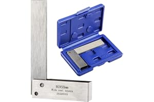 TOOLCOOL Machinist Square Engineers Try Square 90 Degree Right Angle Ruler Precision Ground Hardened Steel 80x50mm (3.2x2 inch)