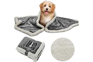 ‎PAWSEE Fleece Haustierdecke Flauschig Waschbar Sherpa Plüsch Kuscheldecke Hundebett für Hunde Welpen Katzen, 114 x 76cm