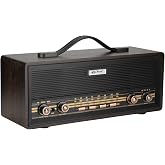 Coverzone Midi Boy Retro Radyo Bluetooth Destekli Taşınabilir Radyo - FM/AM/SW Frekans, USB/TF Kart Girişli, 2x8W Hoparl&ouml;r, Ş