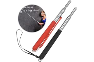 SANTOO Zeigestab Ausziehbar, 2 Farbe Teleskopzeigestab Versenkbare Klassenzimmer Whiteboard Tafel Zeiger Schwarz und Rot