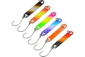 CZLINODUMMX Forellen Köder Stick Set 4cm/2g UV-Aktive Forellen Köder Forellenköder Spoons Forellenblinker Shiny Trout Spoon Set Forellen Köder zum Angeln auf Forellen, Saiblinge und Barsche (6-teilig)