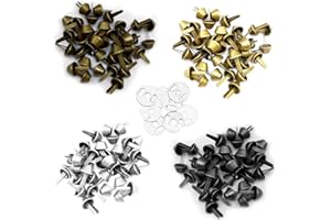 Nsiwem Pies de Bolsillo 120 Piezas de Clavos de Tierra para Bolsos Aleación pies con Clavos de Tierra Clavos de Cono de Punta para fabricación de Bolsos
