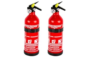 NUTRIOLI 2 x anaf extintor Auto extintor ABC polvo Incluye Manómetro & soporte 1 kg