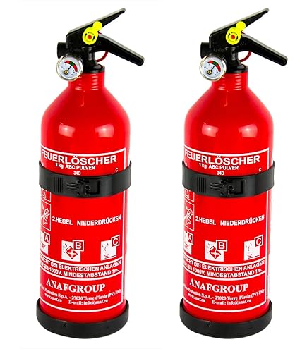 Estintore Polvere ABC 1kg ANAFGROUP - Cilindro In Alluminio, Omologato EN3, Per Auto, Casa E Camper - Foto 13