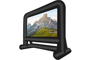 Ballsea Inflatable Projector Screen, 16Ft Portable Projector Screens with Blower for Outside Indoor 16:9 HD Double-Sided Front Rear Projection Movie Screen for Backyard Party Travel Home Theater