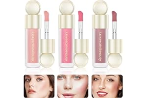 MITENING 3 Colours Liquid Blush, Fard à Joues Liquide, Waterproof Fard à Joues Blush, Sensation Respirante Fards à Joues Maquillage Léger pour Fard à Paupières, Rouge à Lèvres et Fard à Joues