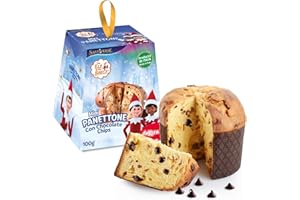 dekora - Panettone aux pépites de chocolat 100 g | Recette italienne traditionnelle | Avec découpage The Elf on the Shelf | Gâteau parfait pour enfants et fêtes de Noël