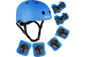 KAMUGO Enfants Casque de vélo pour Les âges 2-8 garçons avec Filles équipement de Protection de Sport Genou coude Poignets pour Skateboard vélo Scooter Patins Ligne