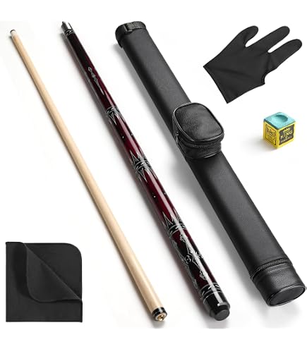 John West Billard Queue Komplettset – Mit Tasche, Kreide, Ersatzleder & Trimmer