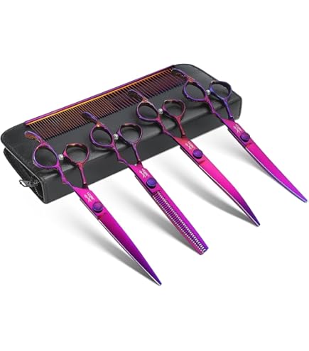 7,0 Zoll Professional Dog Grooming Scissors Set Gerade & Ausdünnen & Gebogen