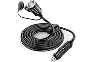 FUNYORD 5M Prolunga Accendisigari, Presa Cavi Accendisigari 12V/24V, 16 AWG, Spinotto Presa Accendisigari con Fusibile 15A per Auto, Moto, Barca, Camion, Aspirapolvere Auto, Frigoriferi Auto (5M)