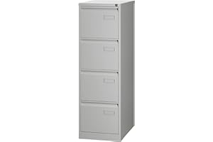 Bisley LIGHT Hängeregistraturschrank, einbahnig, DIN A4, 4 HR-Schubladen, 100 Prozent Schubladenauszug, Metall, 645 Lichtgrau, 62.2 x 41.3 x 132.1 cm, Stahl