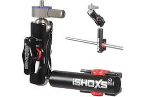 iSHOXS Strut Mount Prox - Soporte para tubos de aluminio de alta resistencia para puntales finos de hasta 16 mm, con doble articulación esférica de 1/4"