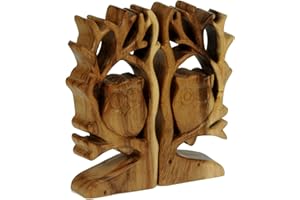Namesakes® Decorative Wooden Owl Tree Ornament - Two-Piece Carving - Handcrafted from Wood - Ideal for Shelves or Nursery - Adds a Touch of Style to Your Home Accessories.