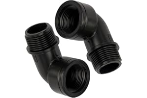 AERZETIX - C75043 - Set di 2 raccordi a gomito 90° maschio-femmina 1"x1" per tubo irrigazione sistema gocciolante - pressione max 10 bar - in polietilene - circuito acqua