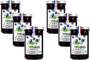 VITABIO - Confiture de Myrtille 100% issue de fruits - BIO - Lot de 6-6x275g