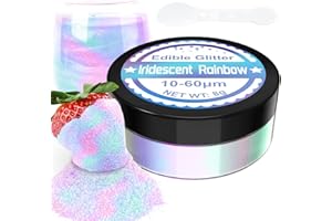 HXDZFX Iridescent Edible Glitter - 100% Edible Glitter for Drinks, Cake Decorations, Chocolates, Muffins, Cocktail, Candy, Cream, etc Iridescent Food Colouring Powder(8g)
