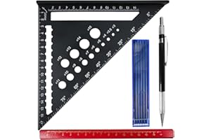 DABINZHIJIA Zimmermannswinkel 18cm, Metrisches Dreieckslineal, Winkelmesser Alu Winkelprofil, Lineal Metall aus Aluminium, Multifunktional Schreinerwinkel für Holzarbeiten, Zimmermann, Ingenieur, DIY