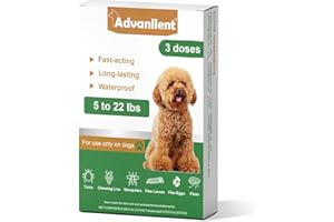 ADVANLLENT Natural Spot on Flea and Tick Treatment for Dogs, Flea and Tick Prevention for Dogs, Dog Flea Treatment, Fast Acting & Waterproof, 3 Pipettes (2-10kg Small Dogs)