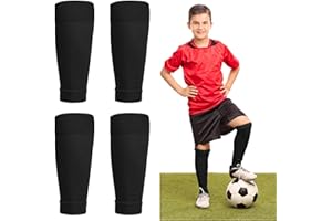 LEIKEDUN Football Sock Sleeves Soccer Shin Guards Sleeves White Team Leg Sock Sleeve Cut Soccer Socks for Football Games Beginner