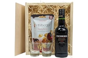 BELLEVUE WINES The Port Taster Gift Set - Cockburn's Special Reserve Port 20cl, Cherry Berry Chocolate Nut Mix & 2 x Shot Glasses in a Wooden Gift Box - Port Wine Gifts for Men and Women