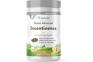 NaturVet - Incontinencia Avanzada Senior - Ayuda a mantener la salud y el control de la vejiga - 60 masticadores suaves