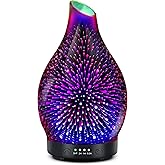 Porseme 150ml Glass Essential Oil Diffuser, Night Light Handmade 3D ...