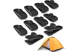 QOCO 10pcs Tarp Clip Clamp,Tarpaulin Clips Heavy Duty Lock Grip 8CM Instant Locking Clip Awning Clamp for Outdoor CampingTents Tarp Caravan Garden Shade Cloth Boat Pool Cover