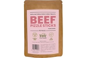 VALE PET FOODS 10 Pack Pizzle Sticks for Dogs & Puppies - Bully Sticks - 100% Natural & Grain-Free - Long Lasting - Great for Dental Health