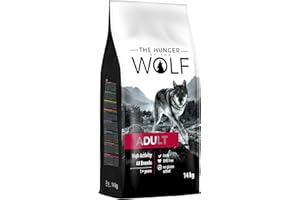The Hunger of the Wolf Croquettes pour chiens adultes de toutes races et chiens actifs, formule au poulet à haute teneur en énergie et calories, 14 kg (Lot de 1)