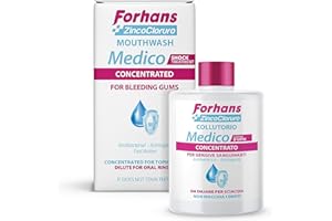 Forhans, Collutorio Medico Concentrato, Azione d'Urto, con Zinco Cloruro, Azione Antisettica, Antibatterica, Astringente e Antinfiammatoria, Gengive Sane, Non Macchia i Denti, 75 ml
