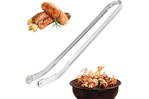 zykssy Grillzange Drehbar，BBQ Sausage Turning Tongs for Cooking,Grillzange Edelstahl mit Rädchen,Grillzange mit Rädchen,2024 Neu BBQ Verwendung Drehzange,Leichte Küchenzange zum Grillen.
