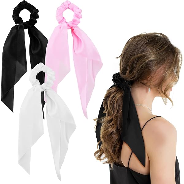 Colon Haarbänder Mit Langer Schleife – 2 Stück, Satin, Beige, Für Lange Haare & Stylische Frisuren