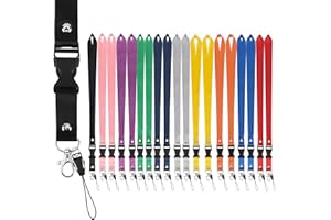 Segus Lanyard, 20 Piezas Colgante Llaves con Hebilla Desmontable, Cuelga Llaves Cuello, Cinta Cuello Llaves para Enfermera, Profesores, Enfermeras y Estudiantes (10 Colores)
