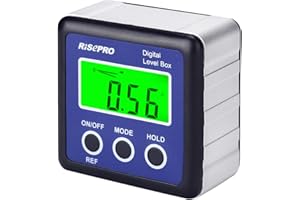 RISEPRO Digitaler LCD Winkelmesser Neigungsmesser Inklinometer Wasserdicht Bevel Box Winkelmessgerät Wasserwaage (Blau)