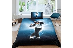 LENTLY Michael Jackson Kinder Bettwäsche Print Mikrofaser Bettbezug Mit Kopfkissenbezug, Jungen Teens Bettwäsche Set Kinder Erwachsene, Weich Haltbar Atmungsaktive Single（135x200cm）