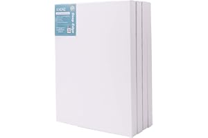 EXERZ 80x100cm Canvas Deep Edge 4pk, 3D Artist Framed 3.8cm 380GSM Pre-Stretched 100% Cotton/Blank/Triple Primed/Acid Free/Medium Grain, Acrylic & Oil (80x100cm 4pk)