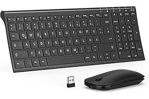 ‎SEENDA seenda WGJP-031B Tastatur Maus Set Kabellos, Wiederaufladbare Aluminium Tastatur mit kompaktes Design, Ultradünne und Leise Funktastatur mit Maus für PC/Laptop/Smart TV, QWERTZ Layout, Schwarz