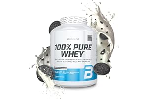 BioTechUSA 100% Pure Whey | Poudre de protéines avec BCAA et Glutamine | Sans gluten, sans huile de palme | 21g de protéines par portion, 2.27 kg, Black Bisciut