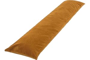 COZYKING Seitenschläferkissen mit Bezug 200 x 40 cm Cord Gold - Öko-Tex Zertifiziert - 40°C waschbar, perfekt als langes Lagerungs-Kissen u. Schlafkissen oder Schwangerschaftskissen/Stillkissen