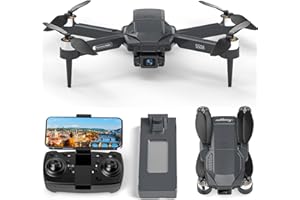 SUANGRC S508 Drone avec caméras pour enfant, 90°Réglable 720P FPV drones aver moteur brushless pour débutants, RC pliable mini drone quadricoptère WiFi télécommandé, Cadeau et jouet pour enfant ou adultes