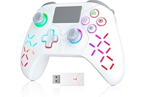 GGiking RGB Wireless Controller for PS5 with LED Light, Compatible with Playstation 5|Playstation 4|PC, Supports Remap and Adjustable Turbo, Controller Full Functions Support, with 2.4g Adapter