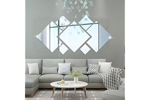 yufana Specchio Da Parete, Desivo Da Parete Con Specchio Diamantato, Specchio Decorativo Per La Casa In Acrilico 3d Per Pareti, Finestre E Armadi Combinazioni Di Dimensioni Multiple
