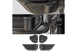 YOCTM Plateau de rangement de porte avant et arrière pour Jeep Wrangler JL 4XE JLU Rubicon Sport Sahara Gladiator JT 2018 2019 2020 2021 2022 2023 Noir (porte avant + porte arrière)