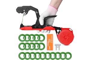 Soojook Legatrice per Piante Pomodori, 420g Macchina per Legare Le Piante per Pomodori Cetriolo Vigneto con 10000 pz Graffette 20 Rotoli Nastro Verde SJ-8108R