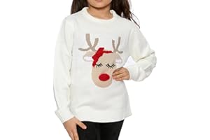 NOROZE Fille Noël 3D Pull Enfants Oiseau Renne Rétro Pullover Pull-Over