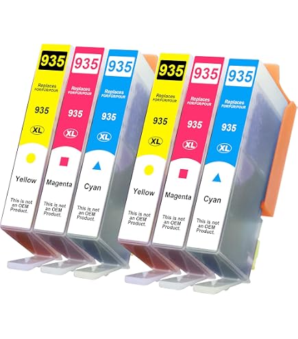 Set Cartucce Inchiostro HP 934/935 (Nero E Colore) - Compatibili Per Stampanti HP 6230, 6820, 6830