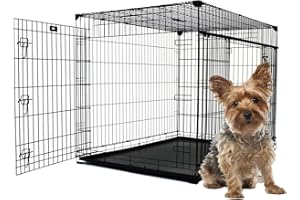Cage pour Petit Chien 61/46/53 Pliable en Métal Inoxydable | Caisse pour Chiens avec Portes Coulissantes - Lucky Dog