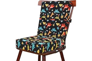 SYNTAXHO Booster Seat for Dining Chair - Toddler 2Pcs Booster Cushion with Different Height, Cartoon Cute Detachable Easy Cleaning Booster Seat Dining Table with Non-Slip Bottom & Adjustable Safety Belt