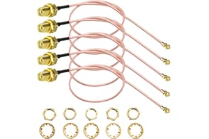 leruiyezs Cavo Antenna Coassiale RG178 5 Pezzi SMA Femmina a U.FL IPX MHF1 con Lunghezza 15cm Jumper Pigtail Cavo SMA per Scheda Mini PCI GPS Antenna WiFi Router Wireless Esterno